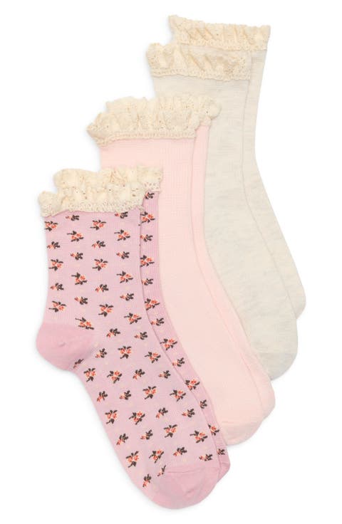 Pack of 3 Ruffle Trim Crew Socks