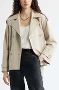 Nordstrom Belted Stretch Cotton Short Trench Coat