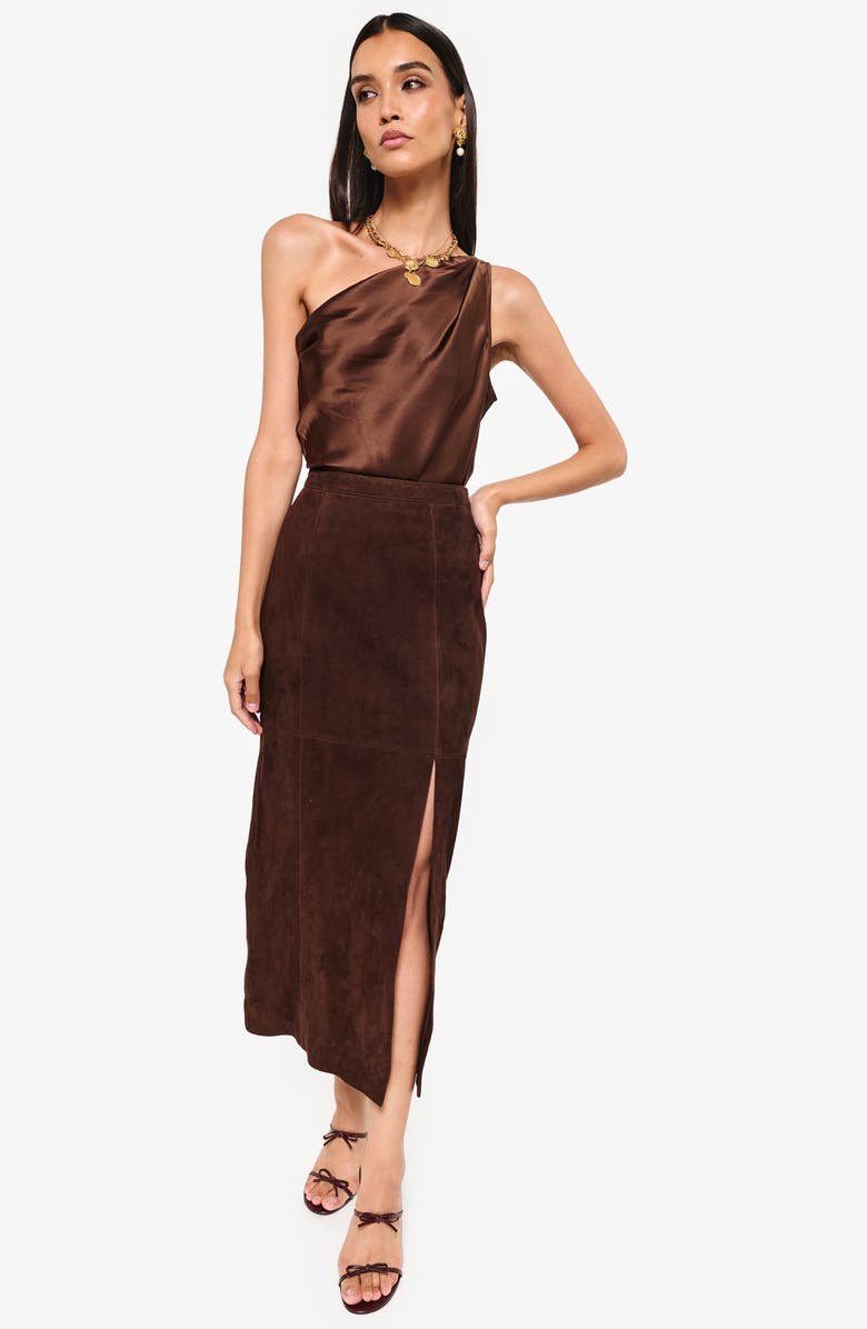 CAMI NYC Idris Suede Midi Skirt, Alternate, color, 