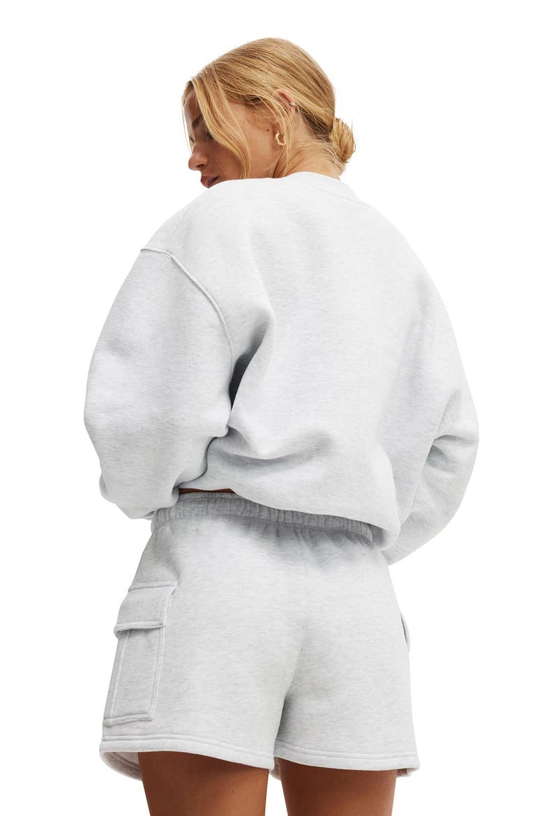 Women's Active Plush Crew Sweatshirt, Alternate, color, Cloudy Grey Marle