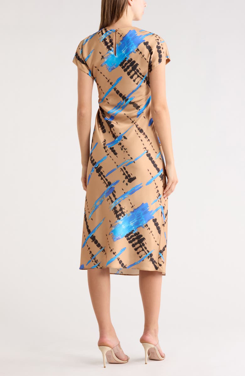AREA STARS Avery Print Front Twist Dress, Alternate, color, Tan Abstract