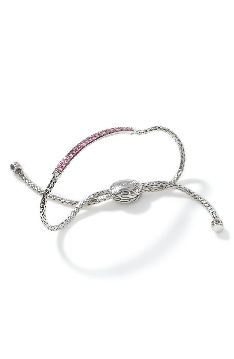 John Hardy Classic Mini Pink Tourmaline Slider Bracelet, Alternate, color,