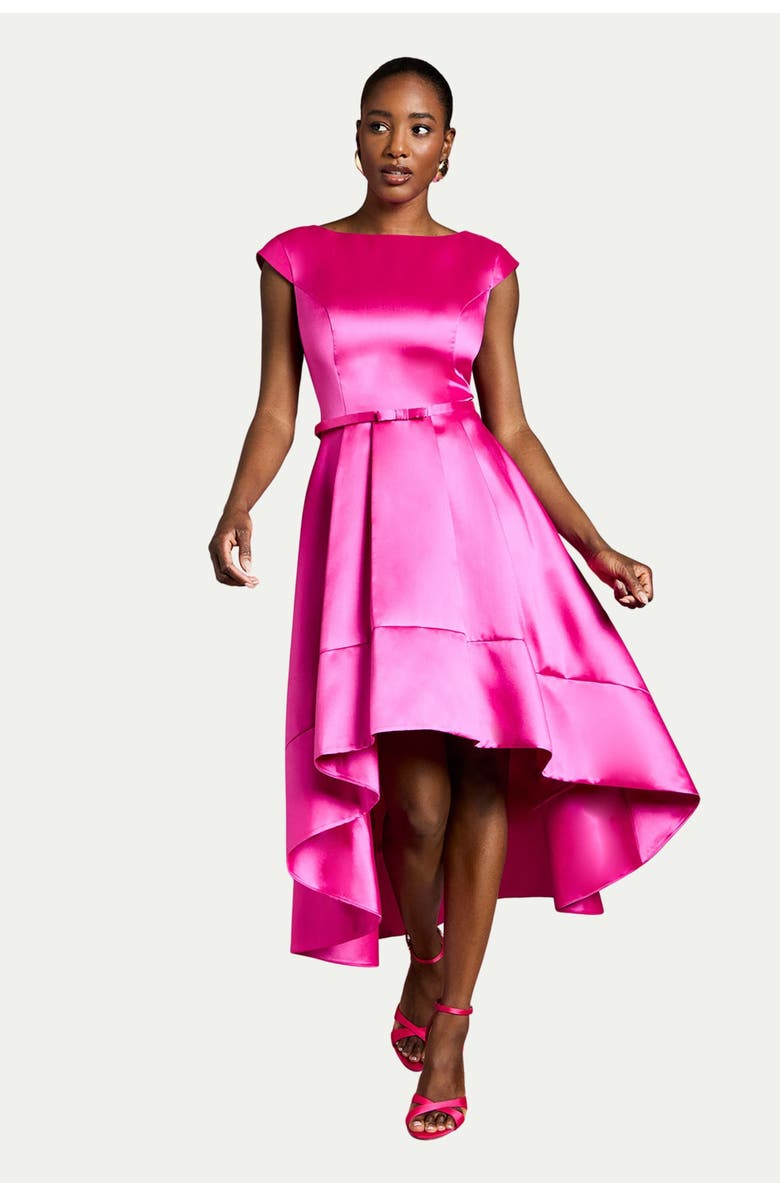 Coast Twill Hi-lo Midi Dress, Main, color, Magenta
