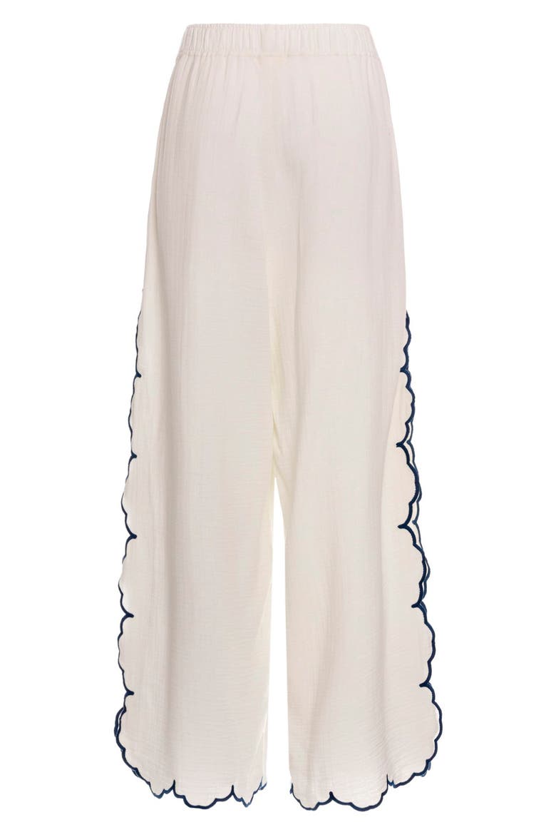 Embroidered Wide Leg Cover-Up Pants, Alternate, color, WHITE