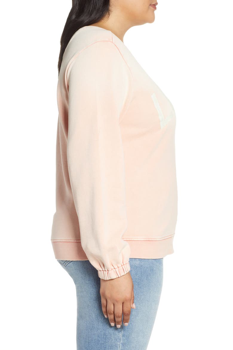 Lucky Logo Washed Sweatshirt, Alternate, color, LOBSTER BISQUE