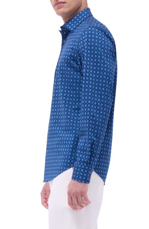 BUGATCHI BUGATCHI JIMMY OOOHCOTTON® MEDALLION PRINT BUTTON-UP SHIRT