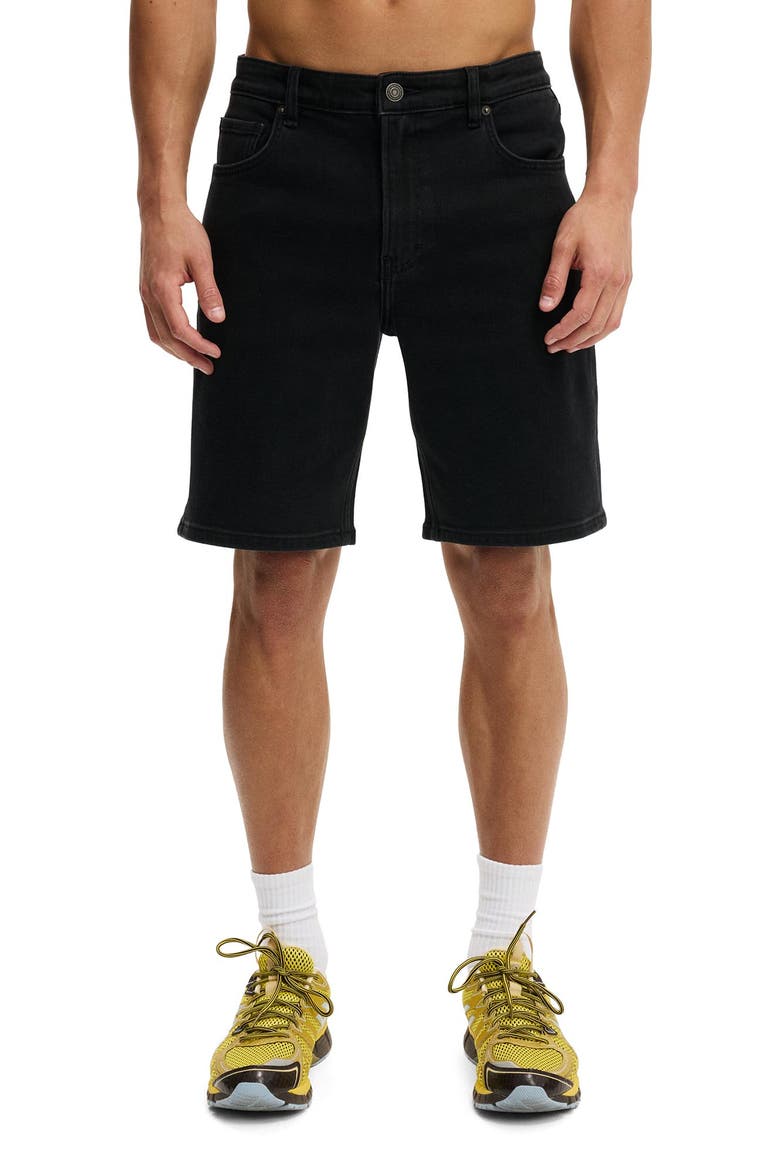 Men's Loose Straight Denim Short, Main, color, Roan Black