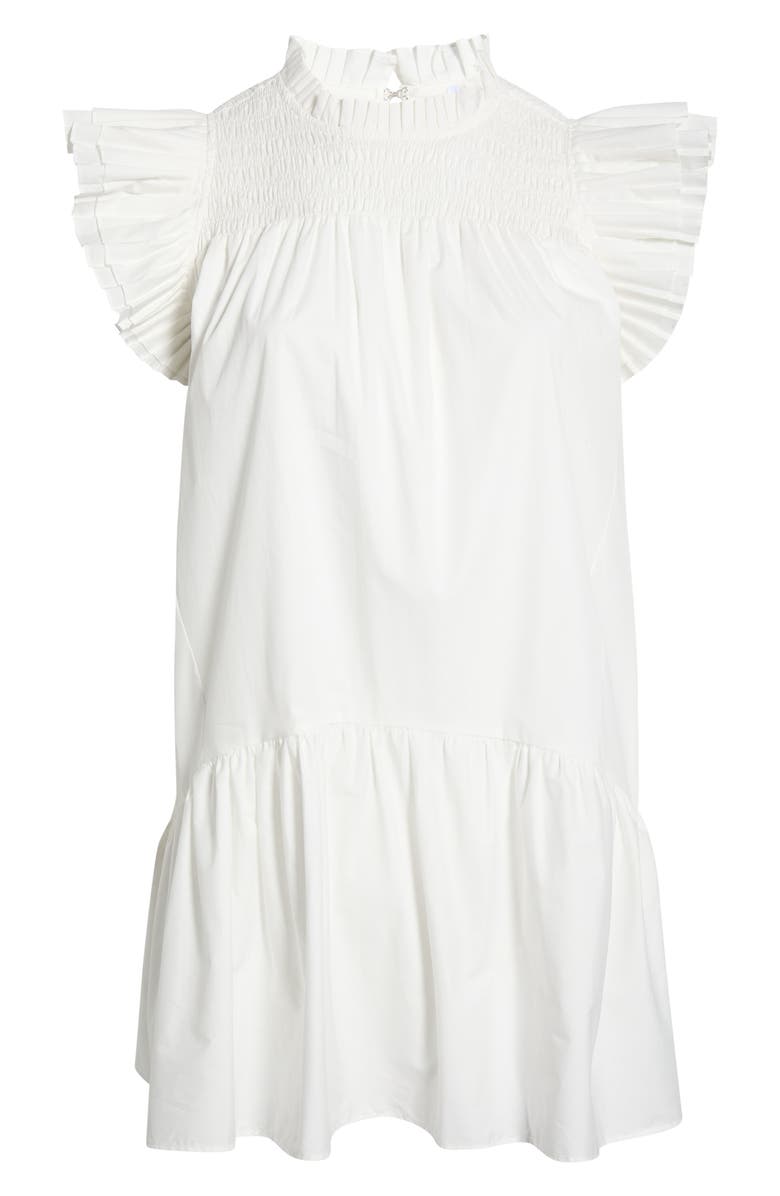 SUGARLIPS Rhona Smocked Minidress, Alternate, color, White