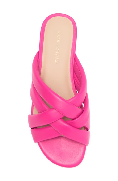 Stuart Weitzman Crossover Slide Sandal In Flamingo