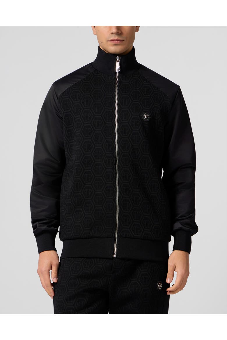 Composed Tracksuit Jacket Monogram Monogram Men, Main, color, black
