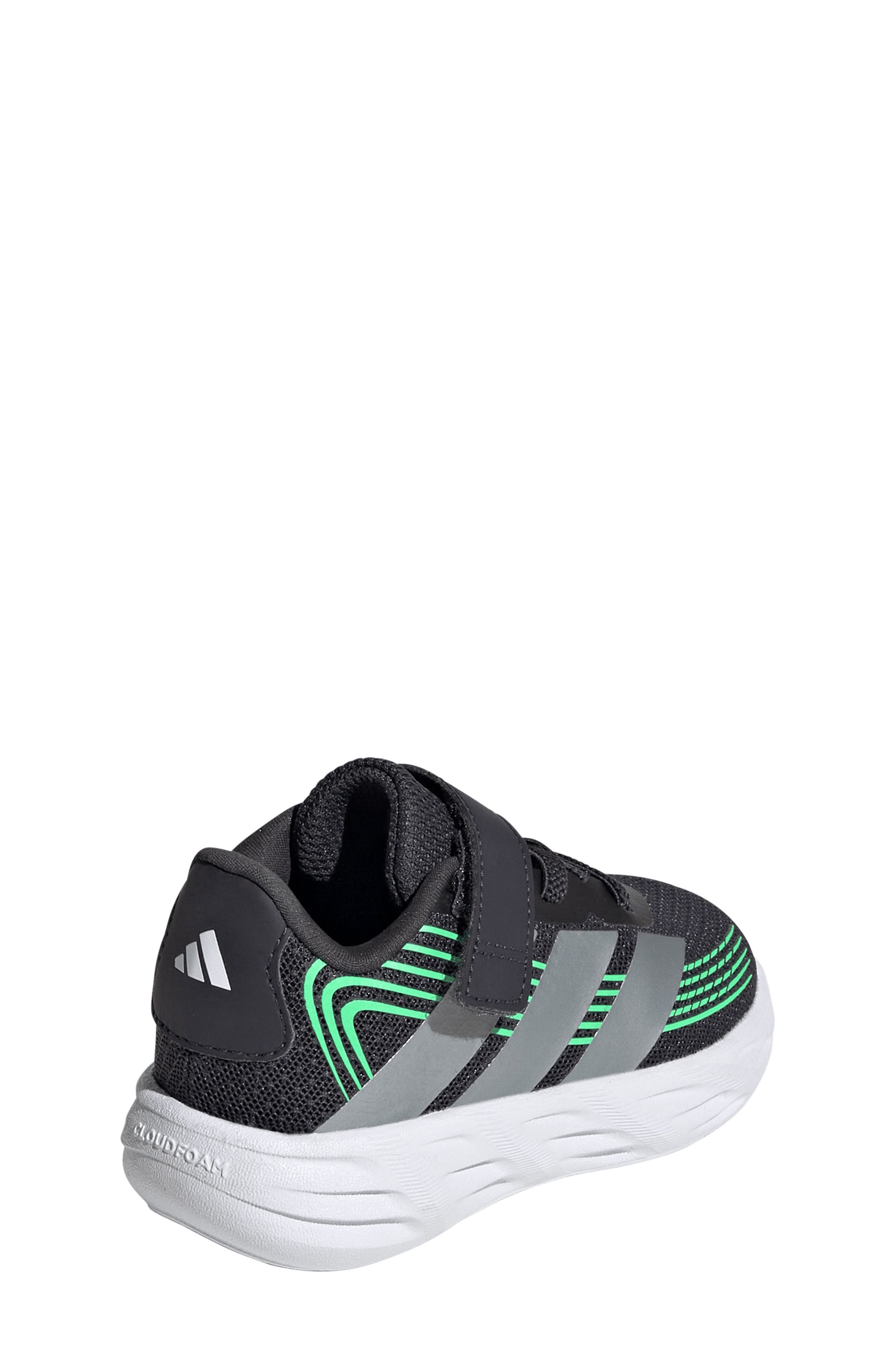 adidas Kids' Galaxy 8 EL Sneaker, Alternate, color, Grey/ Tech Grey/ Green