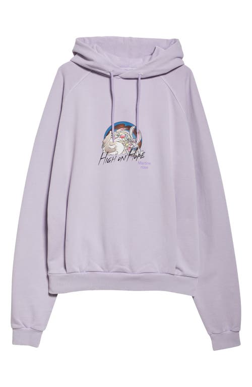 Shop Martine Rose High On Hope Cotton Hoodie In Purple Lilac High On Hope