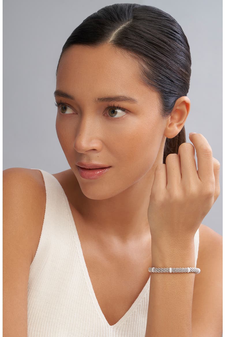 White Caviar Ceramic Station Bracelet, Alternate, color, WHITE