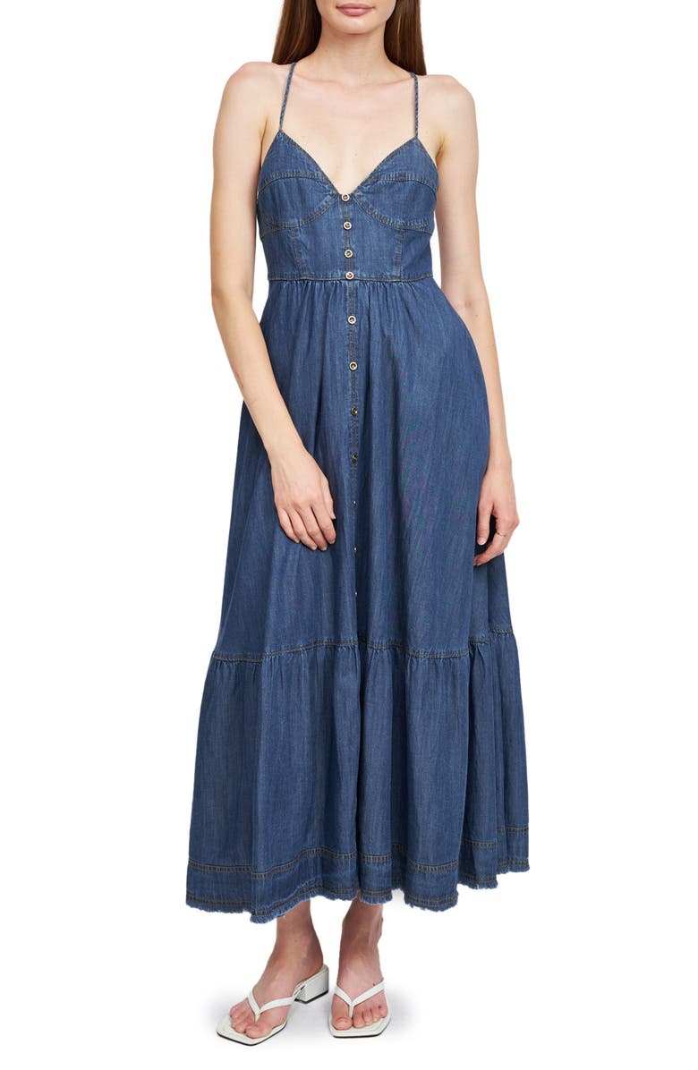 En Saison Serene Racerback Denim Maxi Dress, Main, color, 