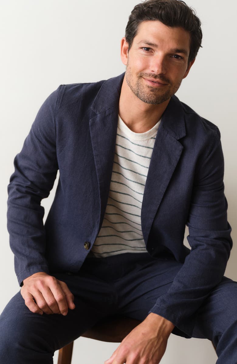 Marine Layer Hemp Blend Blazer, Alternate, color, Navy