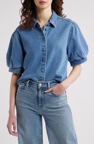 FRAME The Billow Sleeve Denim Shirt