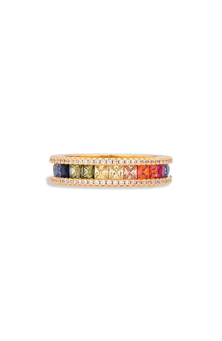 EYE CANDY LOS ANGELES Rina Rainbow Crystal Ring, Alternate, color, Gold
