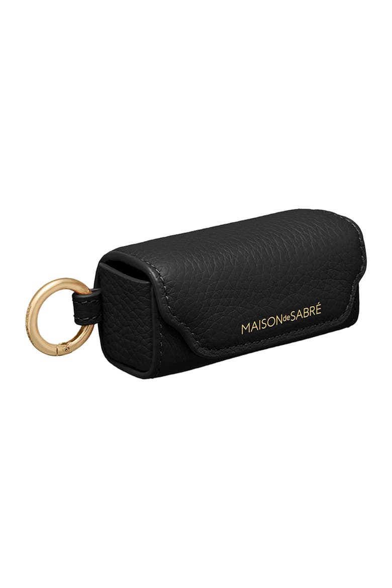 Leather Lipstick Charm, Alternate, color, Rouge Noir