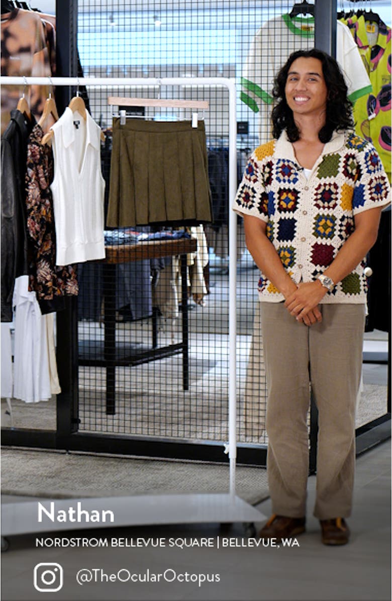 Ekko Kenja Pleated Faux Suede Miniskirt, sales video thumbnail