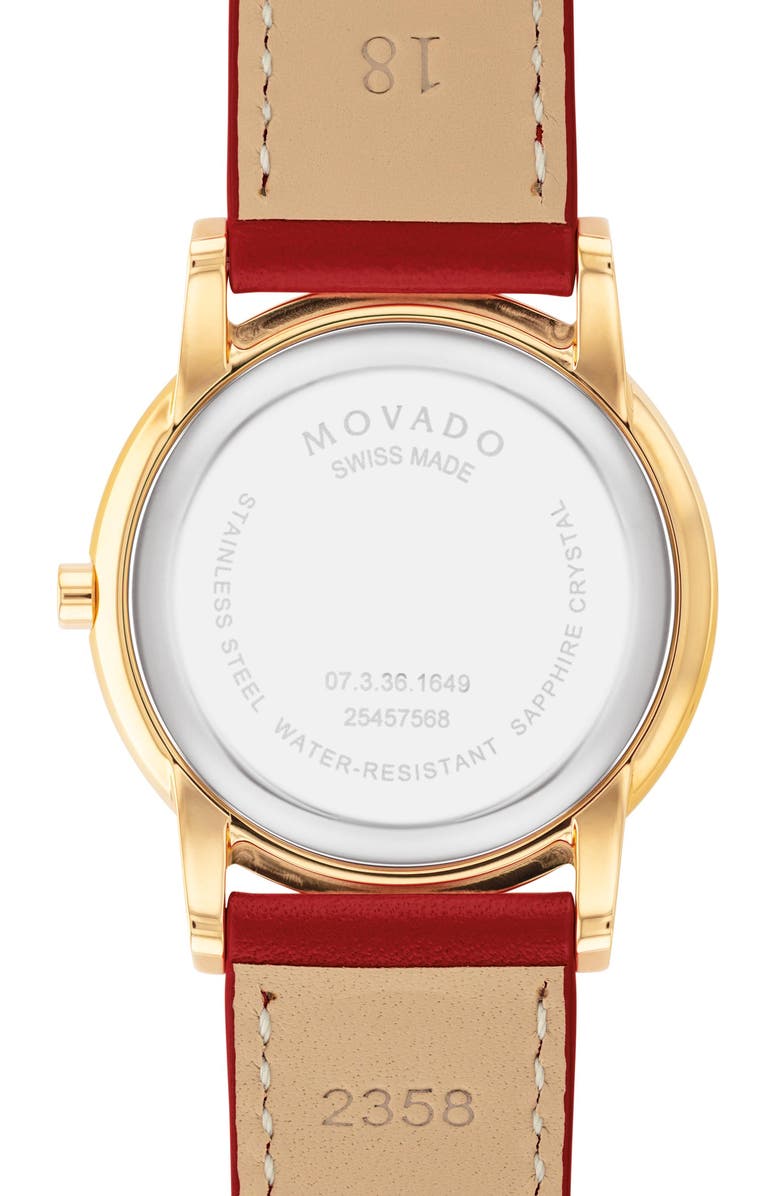 Movado Museum Classic Leather Strap Watch, 33mm, Alternate, color, 