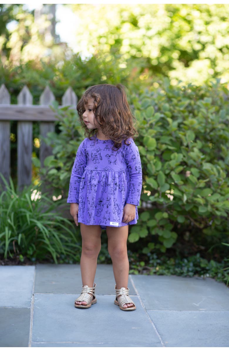 WORTHY THREADS Printed Long Sleeve Bubble Romper, Alternate, color, Robots