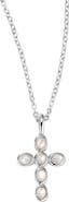 MADE BY MARY Mother of Pearl Cross Charm Necklace