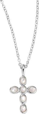 MADE BY MARY Mother of Pearl Cross Charm Necklace
