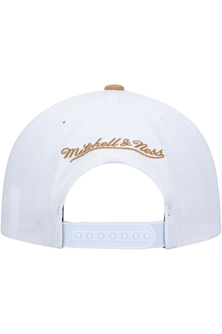 Men's Mitchell & Ness White/Gold Toronto Raptors Hardwood Classics Core Snapback Hat, Alternate, color, White