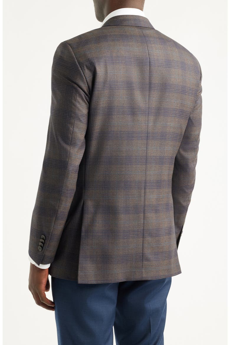 Flynn Classic Fit Brown Plaid Wool Sport Coat, Alternate, color, BROWN