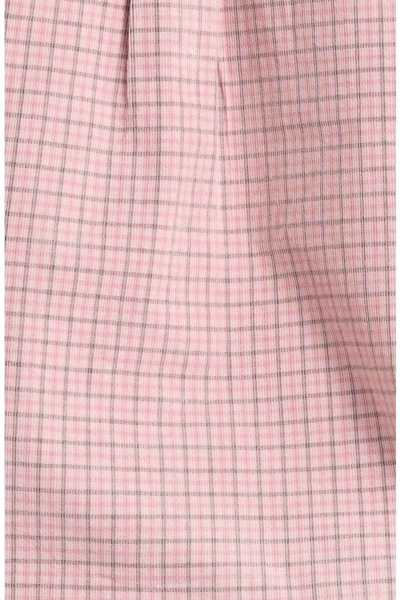 Tattersall Cotton Corduroy Crop Button-Up Shirt, Alternate, color, MAUVE TATTERSALL