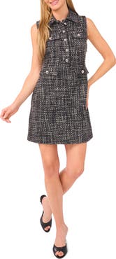 Ted Baker Sleeveless Button Front Tweed Dress
