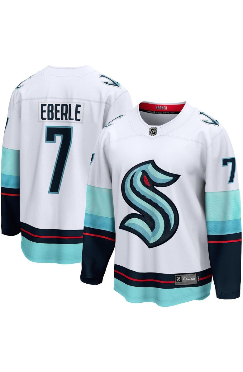 FANATICS Men's Fanatics Branded Jordan Eberle White Seattle Kraken Away Premier Breakaway Player Jersey, Main, color, 