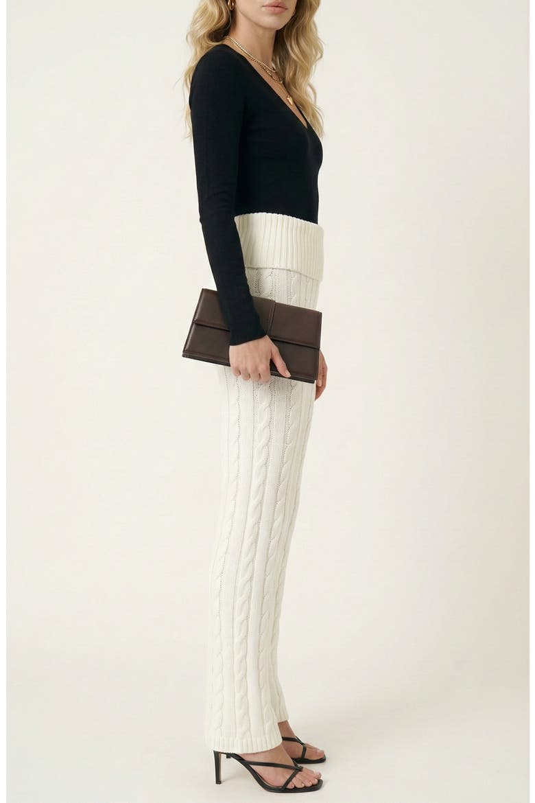 Cable Knit Pull On Pants, Alternate, color, White