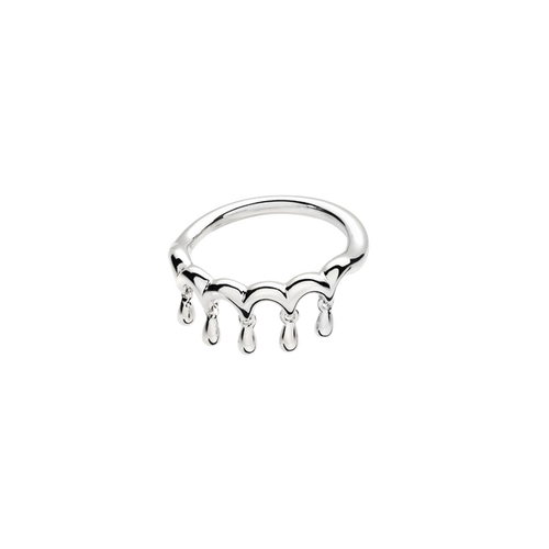 Lucy Quartermaine Waterfall Five Drip Ring In Sterling Silver