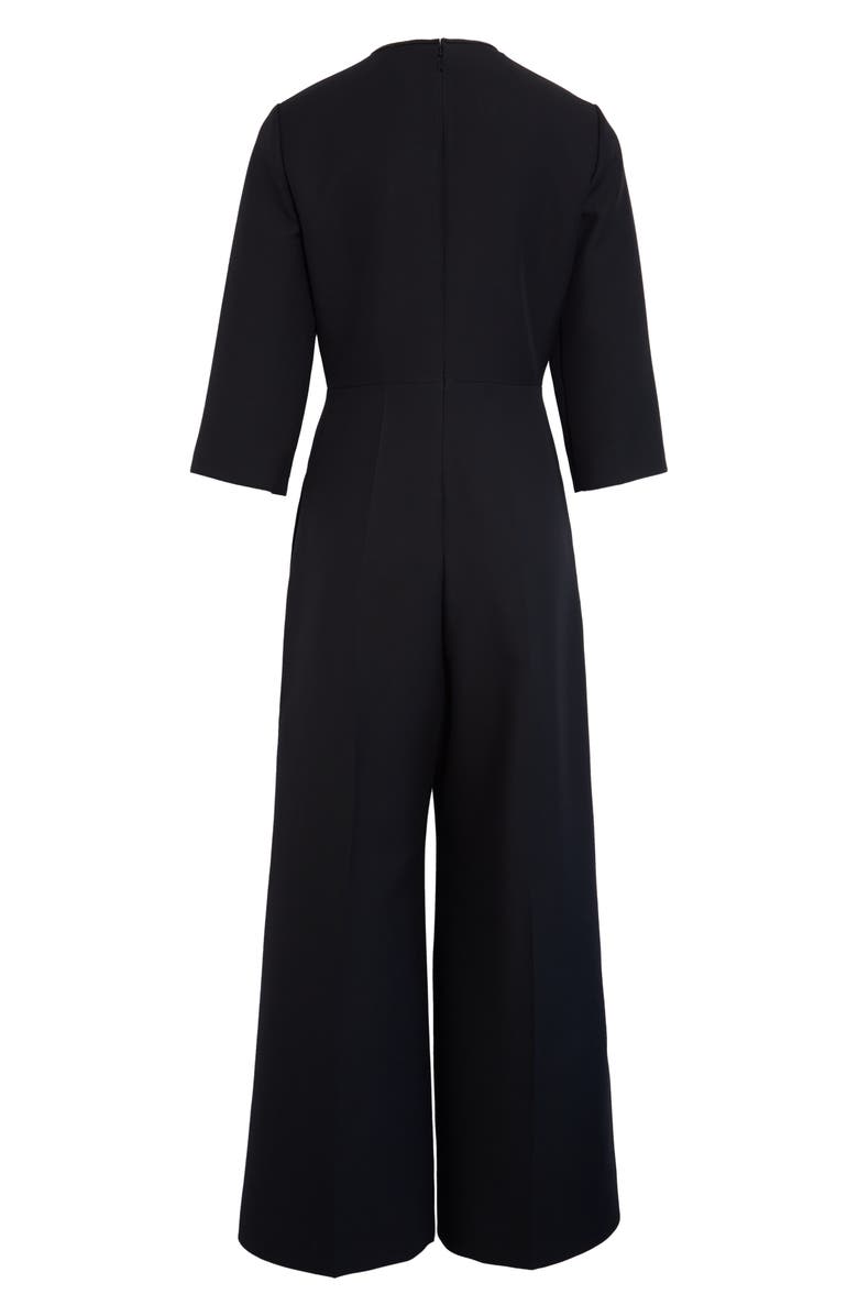 Gucci Keyhole Wool & Silk Crepe Cady Crop Jumpsuit, Alternate, color, 