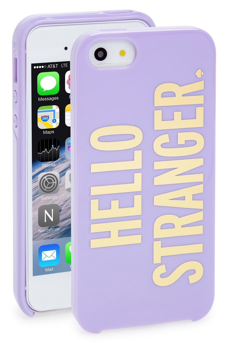 'hello stranger' iPhone 5 & 5s case, Main, color, FOXGLOVE