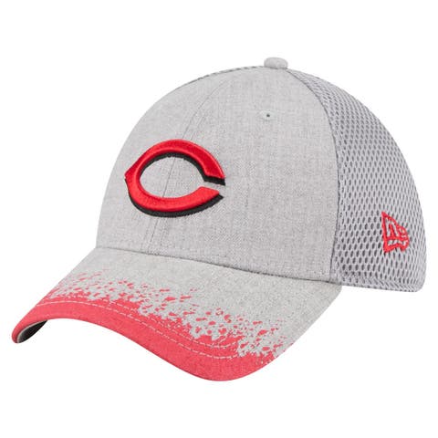 Men's New Era Gray Cincinnati Reds Visor Paint Splatter 39THIRTY Flex Hat