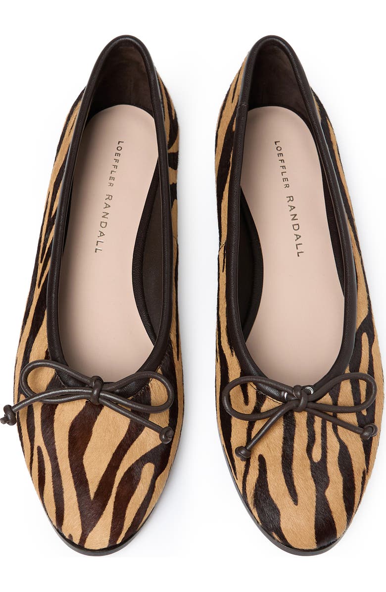 Loeffler Randall Noella Zebra Genuine Calf Hair Flat, Alternate, color, Zebra