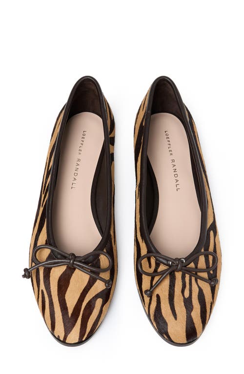 Loeffler Randall Noella Zebra Genuine Calf Hair Flat In Multi