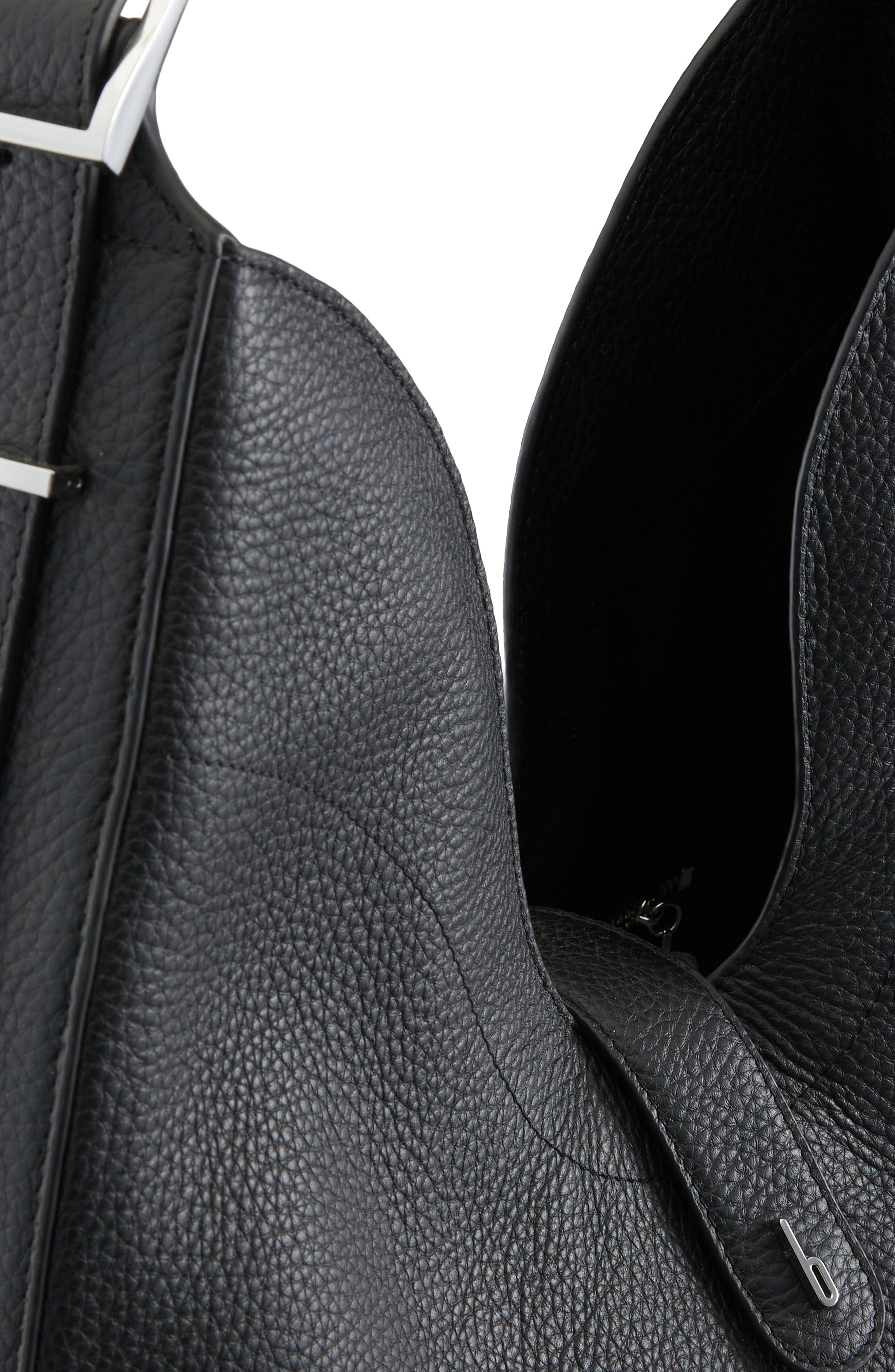 behno Melina Nappa Leather Shoulder Bag, Alternate, color, Black