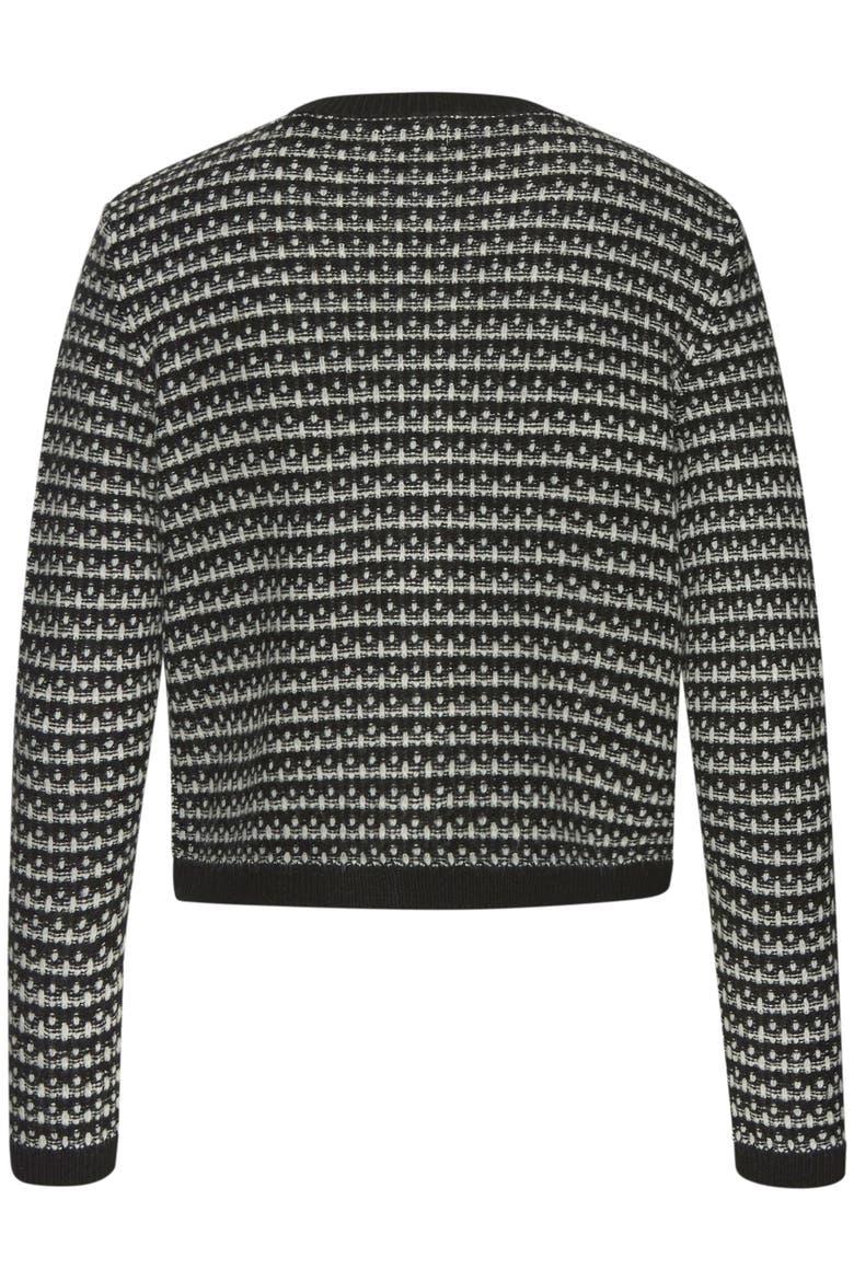 Tweed Look Cardigan, Alternate, color, Black & White