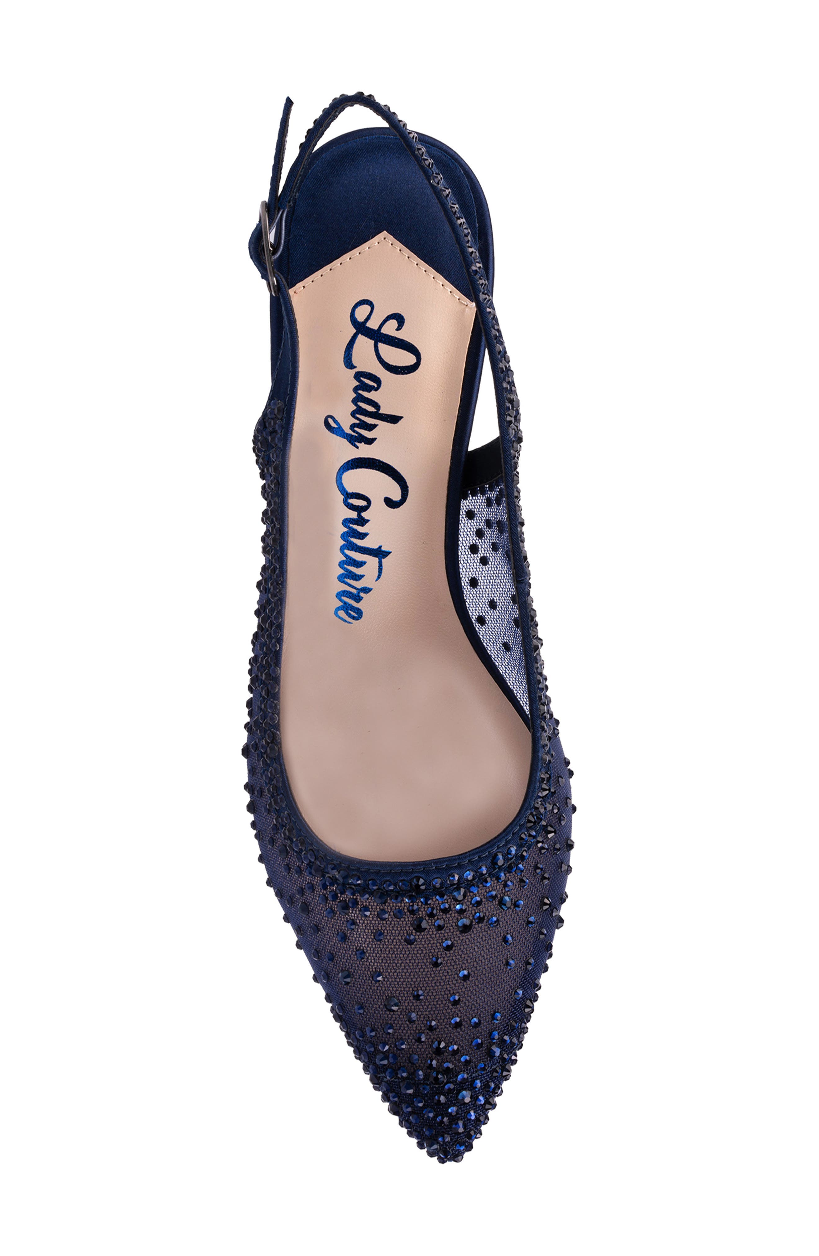 Demin Slingback Pump, Alternate, color, NAVY