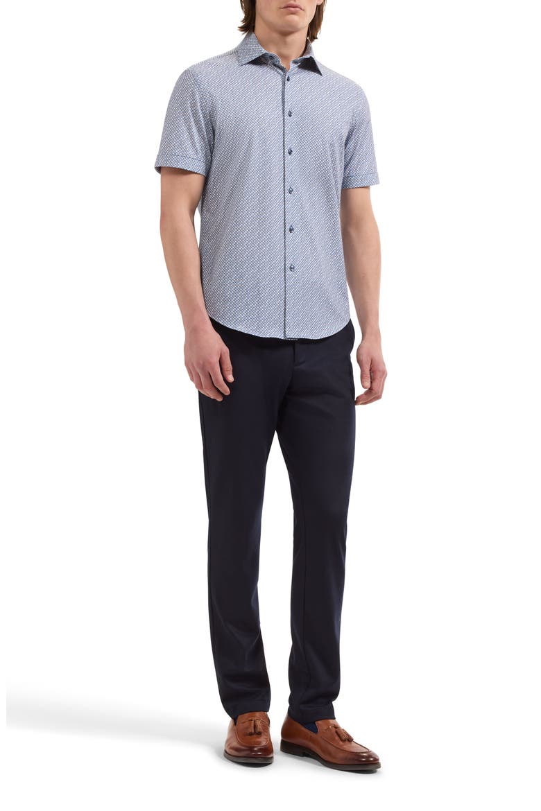 Miles OoohCotton Geometric Short Sleeve Shirt, Alternate, color, MARINE BLUE