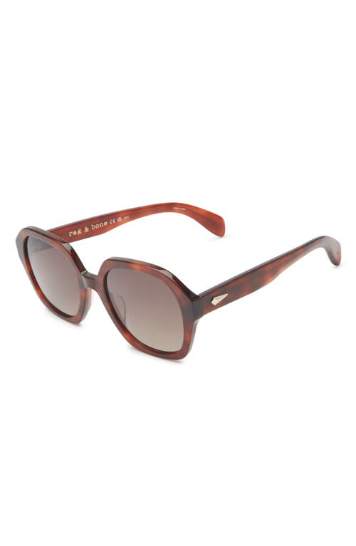 Rag & Bone 53mm Gradient Square Sunglasses In Red