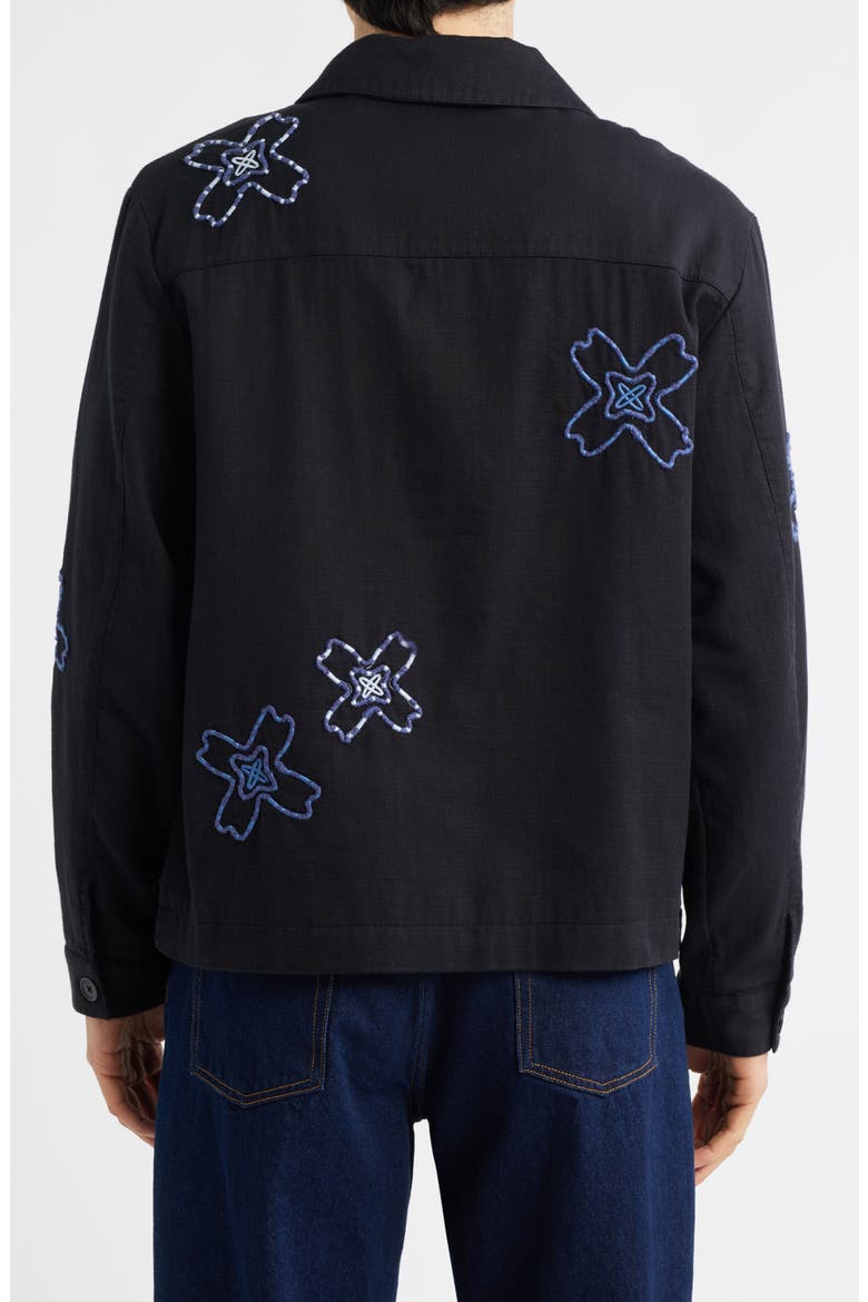 Eldon Floral Cotton Twill Jacket, Alternate, color, BLACK