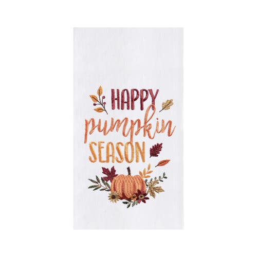 C&F Home "Happy Pumpkin Season" 100% Cotton Embroidered Flour Sack Dishtowel in White  product
