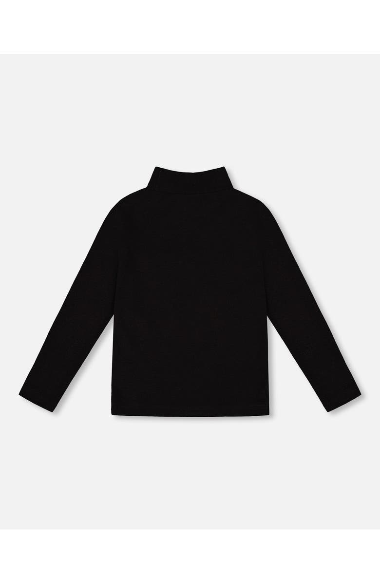 Deux par Deux Super Soft Ribbed Mock Neck Top, Alternate, color, Black