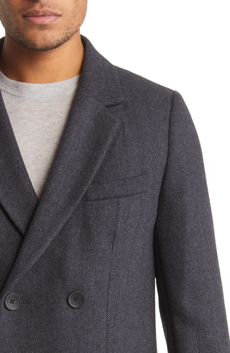 French Connection Herringbone Double Breasted Coat, Alternate, color,