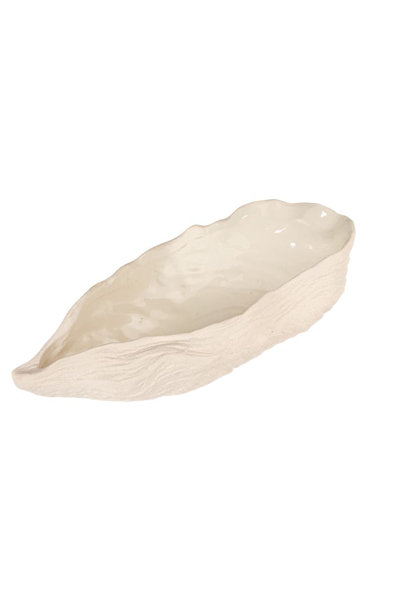 Storied Home Oyster Shell Shaped Dish, Main, color, White