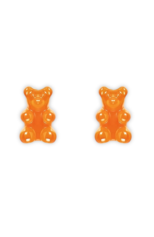 Little Miss Zoe Yummy Bear Stud Earrings In Orange